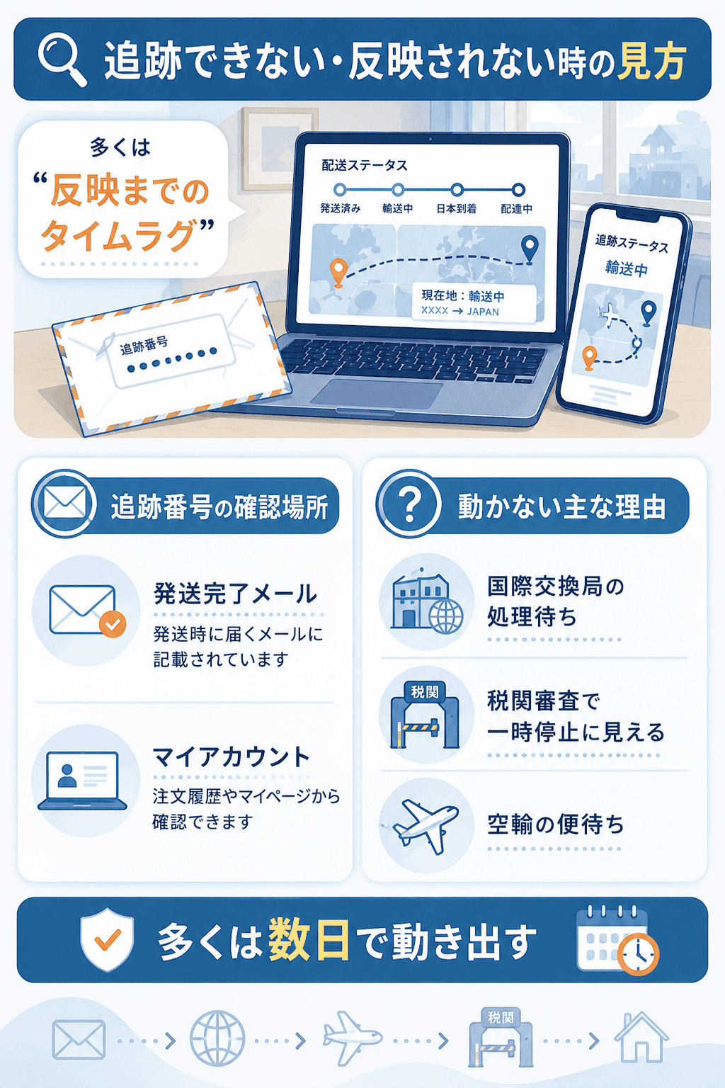 追跡の確認場所と動かない理由を整理した図解