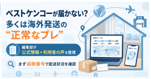 ベストケンコーの配送日数と追跡確認を示すアイキャッチ