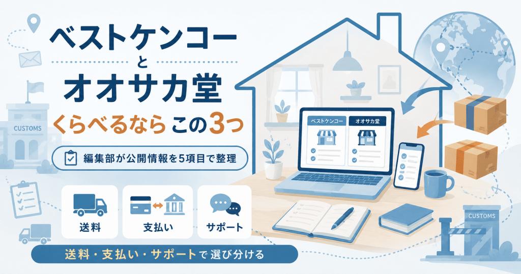 ベストケンコーとオオサカ堂を送料・支払い・サポートで比べる図解